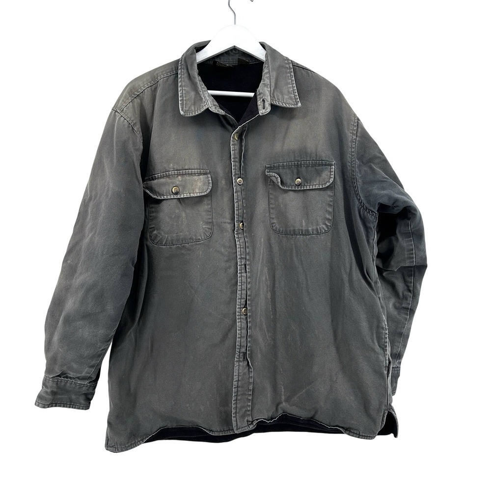 Body‎ Glove Mens Fleece Lined Shacket Size L  Workwear Utility Chore Coat Grung